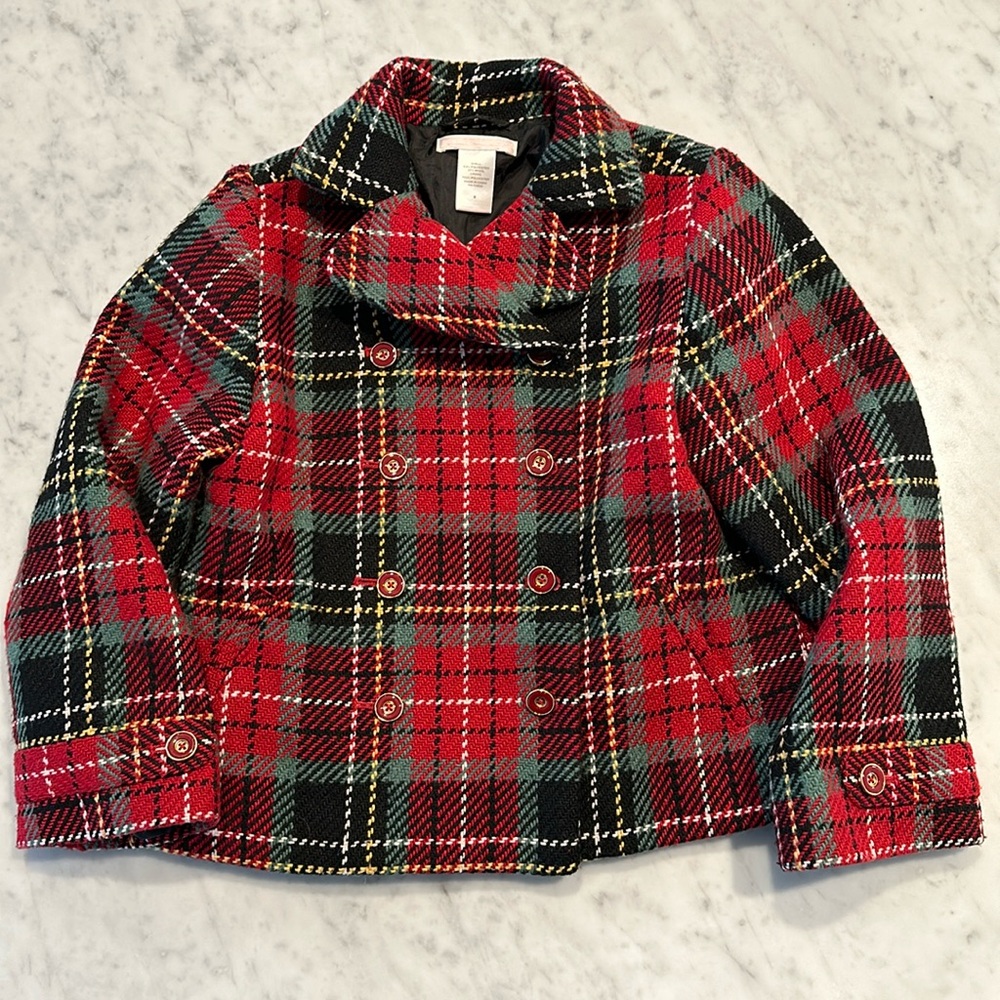 Janie and Jack Girl’s Plaid Coat, size 6